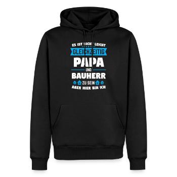 Bauherr Papa Bauherren Einweihungsfeier Geschenk - Männer Premium Bio Hoodie - Schwarz - Vorne - Nico (187cm)