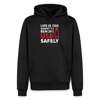Computer Scientist Humor IT Admin Software Developer - Men’s Premium Organic Hoodie - black - Front - Nico (187cm)