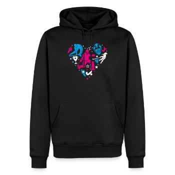 Goalie heart - Men’s Premium Organic Hoodie - black - Front - Nico (187cm)