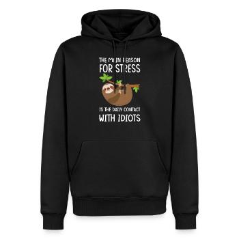Cadeau de paresseux paresseux paresseux - Sweat à capuche Premium bio Homme - noir - Devant - Nico (187cm)