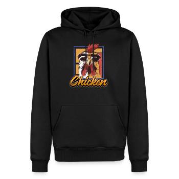 Hahn Hühner Henne Ei Hahn Sagen Geschenk - Männer Premium Bio Hoodie - Schwarz - Vorne - Nico (187cm)