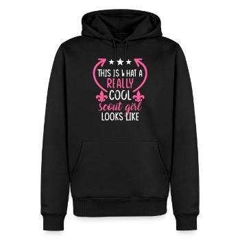 Pfadfinderin camping scouting Geschenk - Männer Premium Bio Hoodie - Schwarz - Vorne - Nico (187cm)