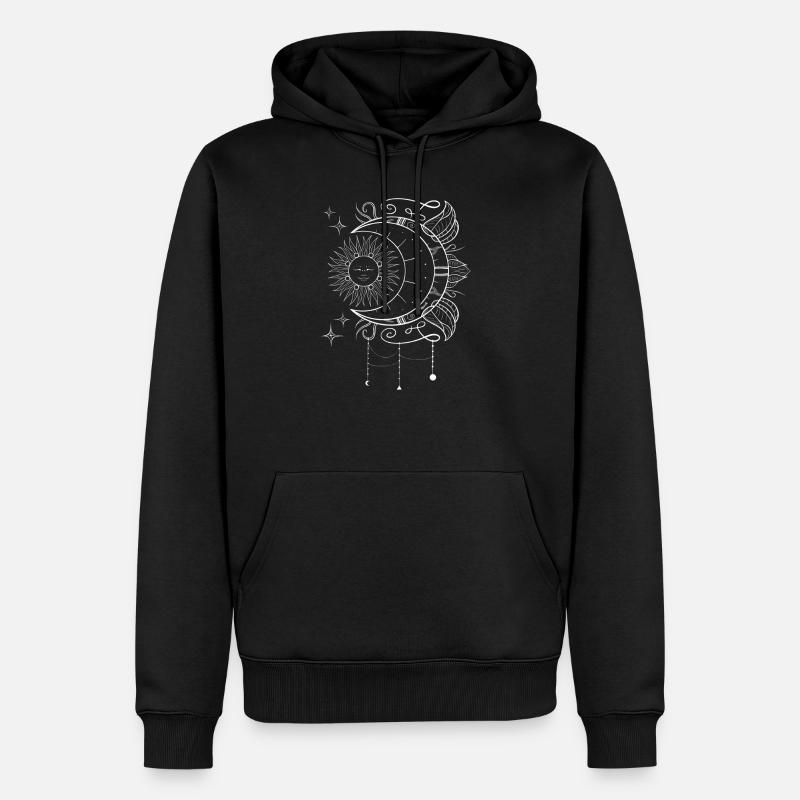 Boho lune - Sweat à capuche Premium bio Homme - noir