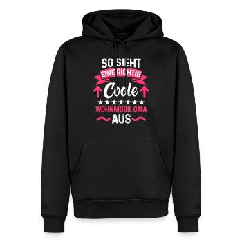 So sieht eine richtig coole Wohnmobil Oma aus - Männer Premium Bio Hoodie - Schwarz - Vorne - Nico (187cm)