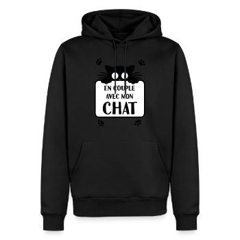Cute cat - Men’s Premium Organic Hoodie - black - Front - Nico (187cm)