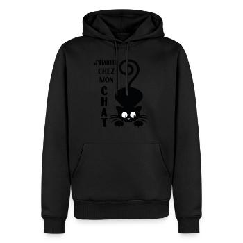 humorvolle Katze - Männer Premium Bio Hoodie - Schwarz - Vorne - Nico (187cm)