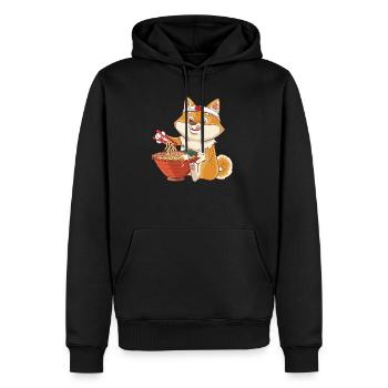 Ramen Shiba Inu Japon chien de soupe de nouilles cadeau - Sweat à capuche Premium bio Homme - noir - Devant - Nico (187cm)
