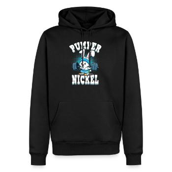 Fitness Bodybuilding Pumpernickel Hase Geschenk - Männer Premium Bio Hoodie - Schwarz - Vorne - Nico (187cm)