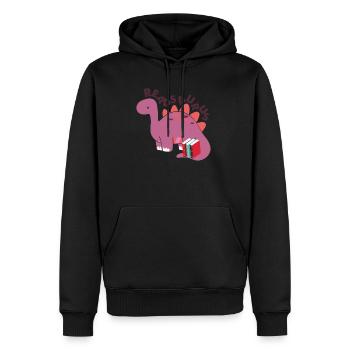 Readosaurus | Amoureux des livres de lecture de dinosaures - Sweat à capuche Premium bio Homme - noir - Devant - Nico (187cm)