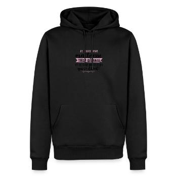Maitresse trop géniale cadeau fin d'année maitress - Sweat à capuche Premium bio Homme - noir - Devant - Nico (187cm)