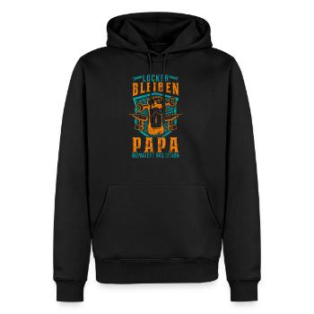 Locker bleiben Papa repariert das schon Heimwerker - Männer Premium Bio Hoodie - Schwarz - Vorne - Nico (187cm)