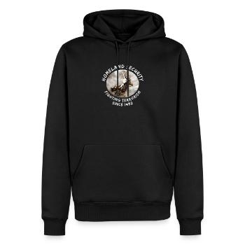 Amérindiens | Indien à cheval | sarcasme - Sweat à capuche Premium bio Homme - noir - Devant - Nico (187cm)
