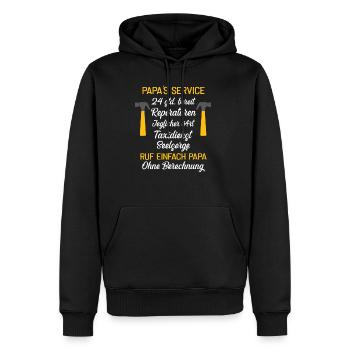 Papas Service Vatertag - Männer Premium Bio Hoodie - Schwarz - Vorne - Nico (187cm)