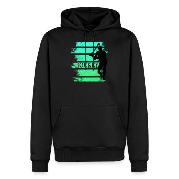 field hockey field field hockey sport mint field hockey player forward - Men’s Premium Organic Hoodie - black - Front - Nico (187cm)