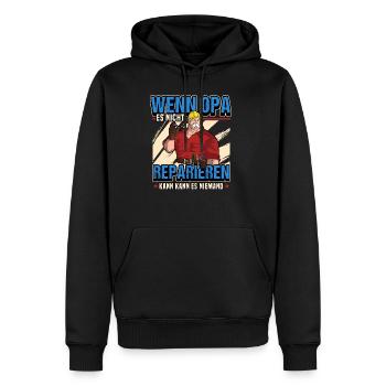 Handwerker Opa Lustig Spruch Baustelle Geschenk - Männer Premium Bio Hoodie - Schwarz - Vorne - Nico (187cm)