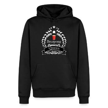 Beerpong Queen Girl Bierpong boive bière fête - Sweat à capuche Premium bio Homme - noir - Devant - Nico (187cm)