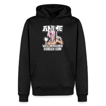 Anime weil Menschen scheiße sind Otaku Manga - Männer Premium Bio Hoodie - Schwarz - Vorne - Nico (187cm)