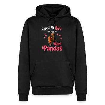 Just A Girl Who Loves Red Pandas - Roter Panda Ges - Männer Premium Bio Hoodie - Schwarz - Vorne - Nico (187cm)