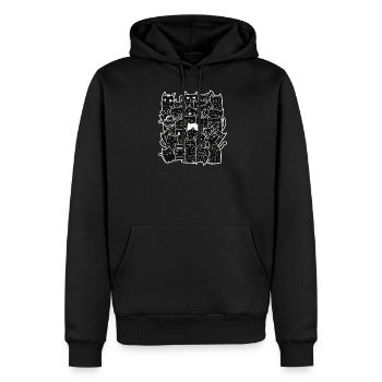 Cute Black Cats Pattern - Männer Premium Bio Hoodie - Schwarz - Vorne - Nico (187cm)