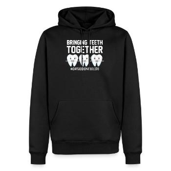 orthodontiste - Sweat à capuche Premium bio Homme - noir - Devant - Nico (187cm)