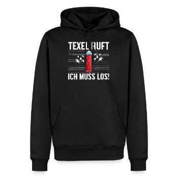 Texel Holland Leuchtturm - Männer Premium Bio Hoodie - Schwarz - Vorne - Nico (187cm)