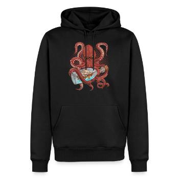 Pieuvre cadeau mer pieuvre - Sweat à capuche Premium bio Homme - noir - Devant - Nico (187cm)