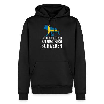 Lasst Mich Durch Schweden Sverige Elch Urlaub - Männer Premium Bio Hoodie - Schwarz - Vorne - Nico (187cm)