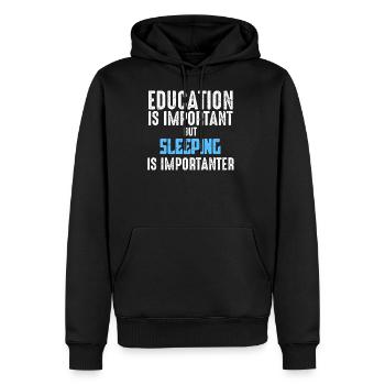 Dormir - Sweat à capuche Premium bio Homme - noir - Devant - Nico (187cm)