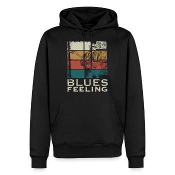Blues Feeling - Männer Premium Bio Hoodie - Schwarz - Vorne - Nico (187cm)