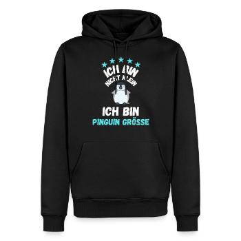 T-shirt für kleine Menschen Pinguin Spruch lustig - Männer Premium Bio Hoodie - Schwarz - Vorne - Nico (187cm)