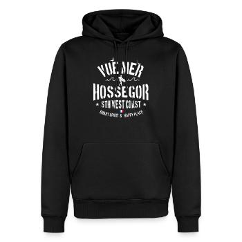 Tee shirt Vue mer Hossegor - Sweat à capuche Premium bio Homme - noir - Devant - Nico (187cm)