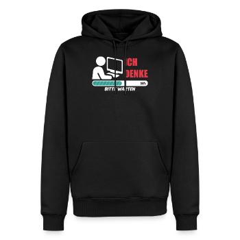 Informatiker ich denke Nerd coding Admin Geek IT - Männer Premium Bio Hoodie - Schwarz - Vorne - Nico (187cm)