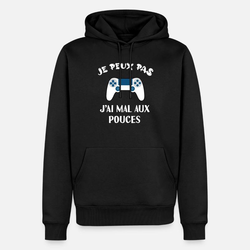 citation cool geek - Sweat à capuche Premium bio Homme - noir