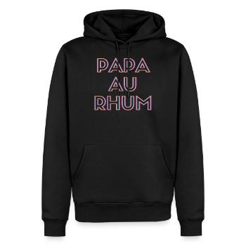 Papa mit Rum - Männer Premium Bio Hoodie - Schwarz - Vorne - Nico (187cm)