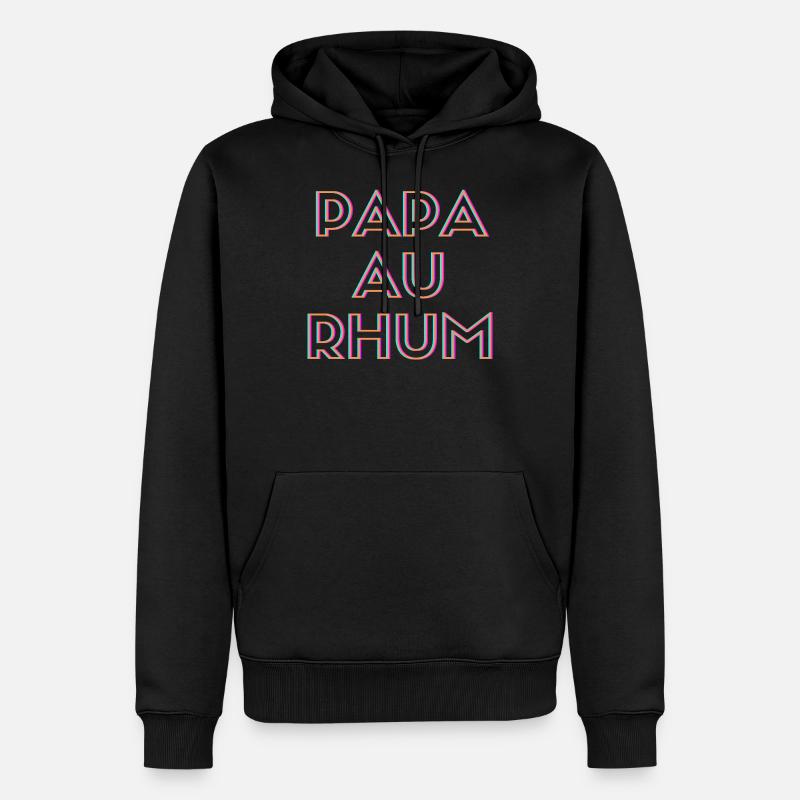 Papa mit Rum - Männer Premium Bio Hoodie - Schwarz