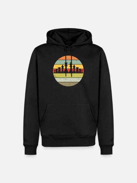 Jeu d’échecs Joueurs d’échecs rétro cadeau - Sweat à capuche Premium bio Homme - noir