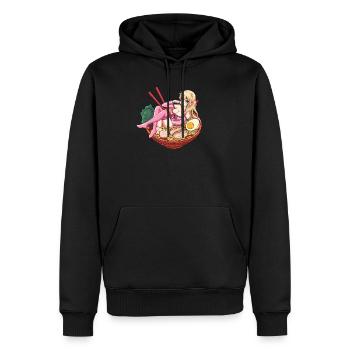 Ramen Anime Girl Sexy Soupe de nouilles Otaku Weeb - Sweat à capuche Premium bio Homme - noir - Devant - Nico (187cm)