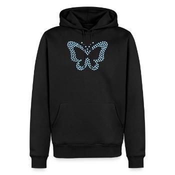 Diamond Butterfly Blue - Men’s Premium Organic Hoodie - black - Front - Nico (187cm)
