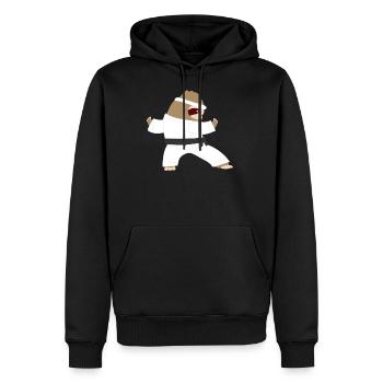 Faultier Karate Taekwondo Aikido Wingtsun Geschenk - Männer Premium Bio Hoodie - Schwarz - Vorne - Nico (187cm)
