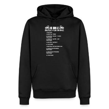 Traktor Traktoren Trecker Geschenk - Männer Premium Bio Hoodie - Schwarz - Vorne - Nico (187cm)