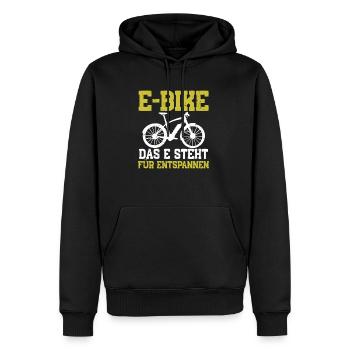 E-BIKE Elektrofahrrad Elektrorad Akku Fahrrad - Männer Premium Bio Hoodie - Schwarz - Vorne - Nico (187cm)