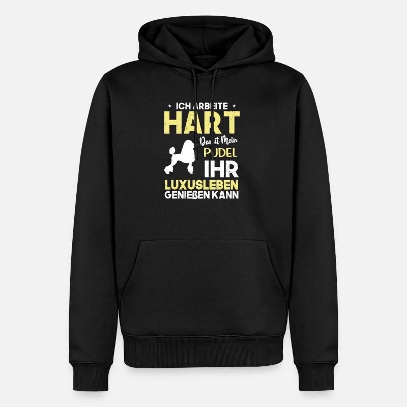 Pudel - Männer Premium Bio Hoodie - Schwarz