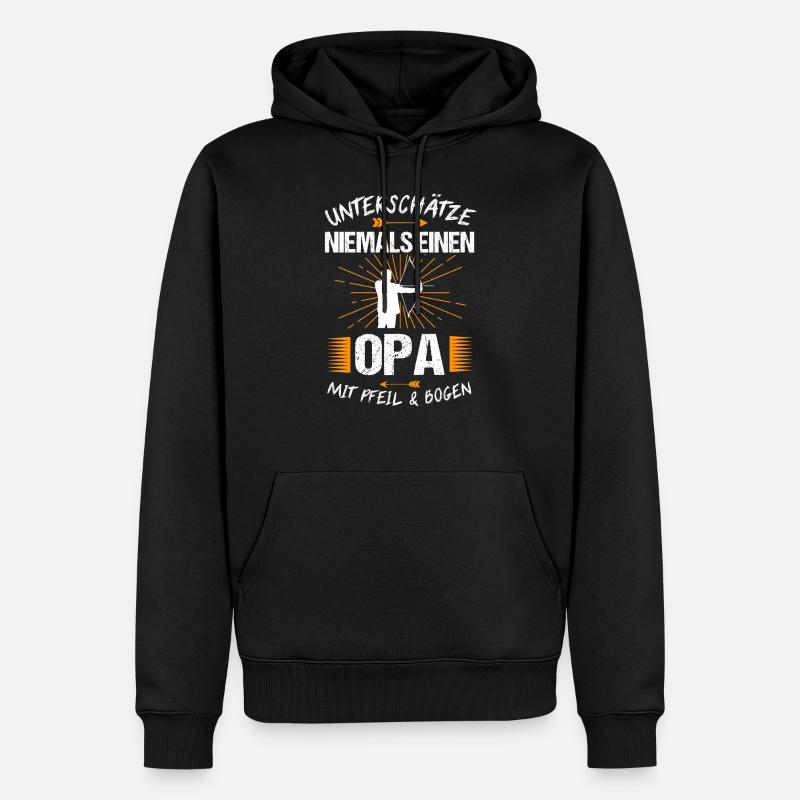 Bogenschießen Opa Bogenschütze Geschenk - Männer Premium Bio Hoodie - Schwarz
