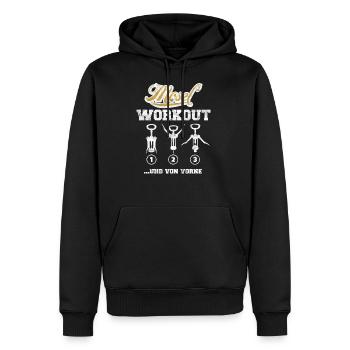 Mosel Workout Korkenzieher Wein Weinfest Shirt - Männer Premium Bio Hoodie - Schwarz - Vorne - Nico (187cm)