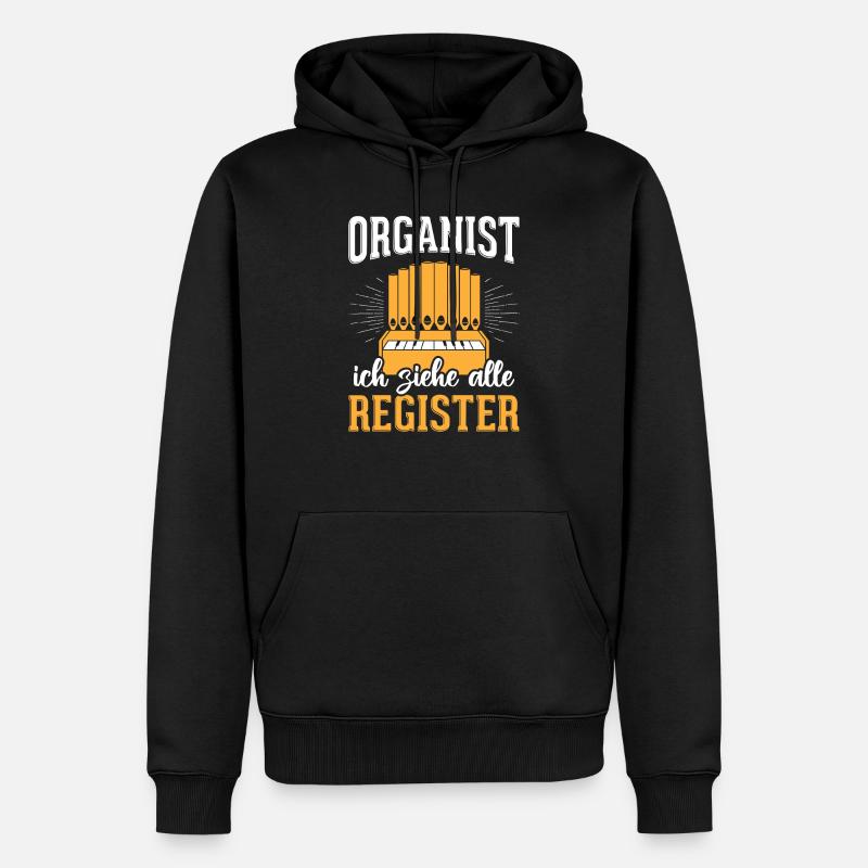 Orgel Kirche - Männer Premium Bio Hoodie - Schwarz