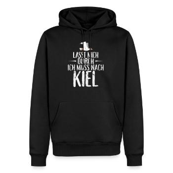 Lasst mich durch ich muss nach Kiel Möwe - Männer Premium Bio Hoodie - Schwarz - Vorne - Nico (187cm)