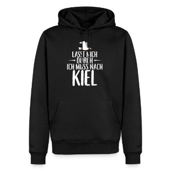 Lasst mich durch ich muss nach Kiel Möwe - Männer Premium Bio Hoodie - Schwarz - Vorne - Nico (187cm)