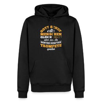 Trompete - Männer Premium Bio Hoodie - Schwarz - Vorne - Nico (187cm)