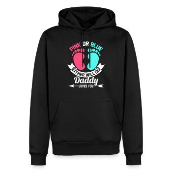 Montrer le genre de l’annonce du genre Reveal cadeau - Sweat à capuche Premium bio Homme - noir - Devant - Nico (187cm)