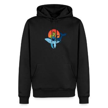 Wal und Meerjungfrau Design - Männer Premium Bio Hoodie - Schwarz - Vorne - Nico (187cm)